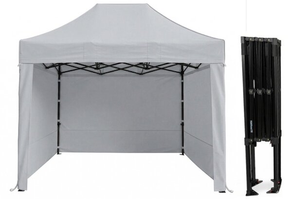 TENTino Nožnicový párty stan 2x3 m STEEL HEXAGON Farba opláštenia: 11A - ČIERNA