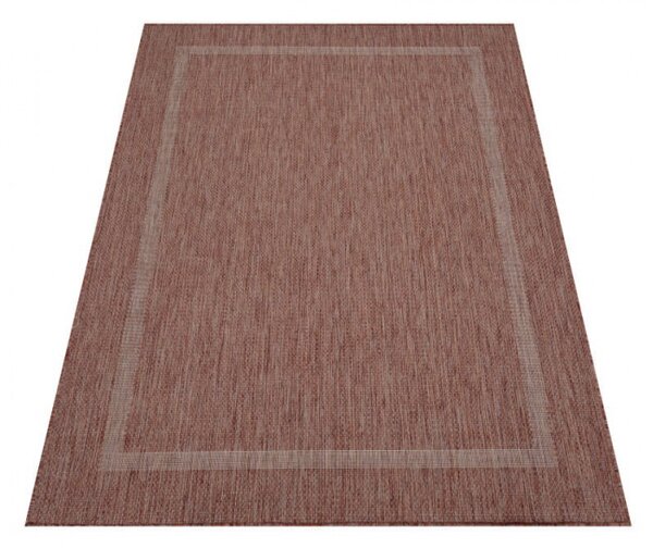 Šnúrkový koberec Relax ramka červený