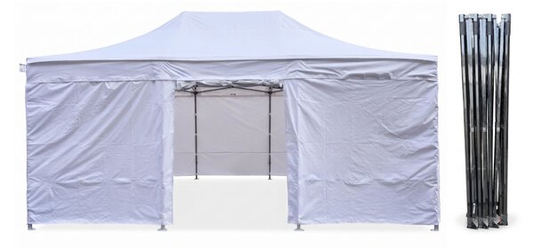 TENTino Nožnicový párty stan 4x6 m / 8 nôh STEEL HEXAGON Farba opláštenia: 5A - ŠEDÁ