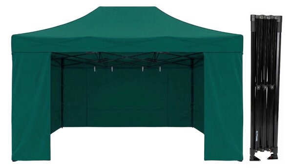 TENTino Nožnicový párty stan 3x4, 5 m STEEL HEXAGON Farba opláštenia: 11A - ČIERNA