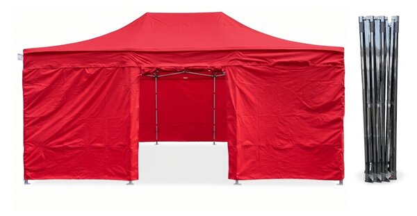 TENTino Nožnicový párty stan 4x6 m / 8 nôh STEEL HEXAGON Farba opláštenia: 5A - ŠEDÁ