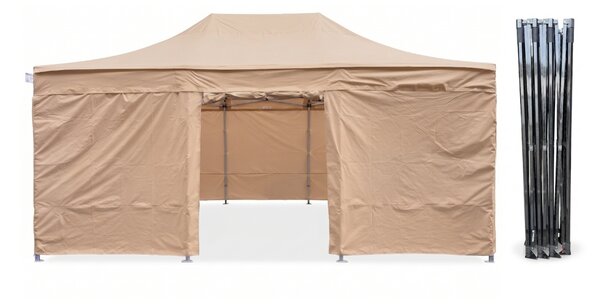TENTino Nožnicový párty stan 4x6 m / 8 nôh STEEL HEXAGON Farba opláštenia: 5A - ŠEDÁ