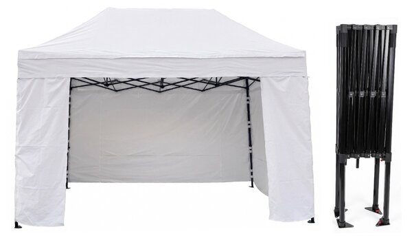 TENTino Nožnicový párty stan 2x4 m STEEL HEXAGON Farba opláštenia: 1A - BIELA