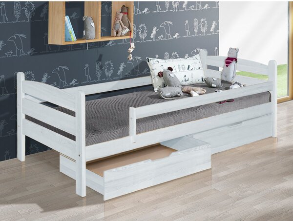 MAXMAX Detská posteľ z MASÍVU 200x90cm SO ŠUPLIKMI - MARY
