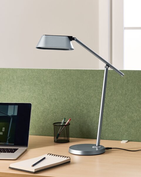 Stolná LED lampa sivá syntetický materiál so stmievačom a časovačom dotyková nastaviteľná moderná kancelária