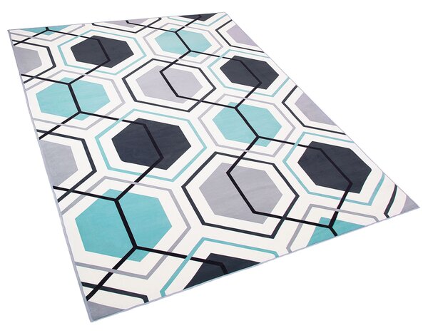 Koberec viacfarebný z polyesteru 160 x 230 cm farebný geometrický vzor obdĺžnikový