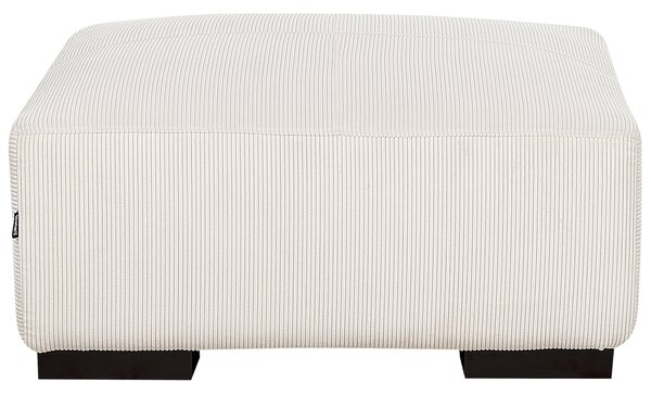 Taburet krémovobiely menčestrový čalúnený 80 x 80 x 35 cm štvorcový minimalistický moderný dizajn