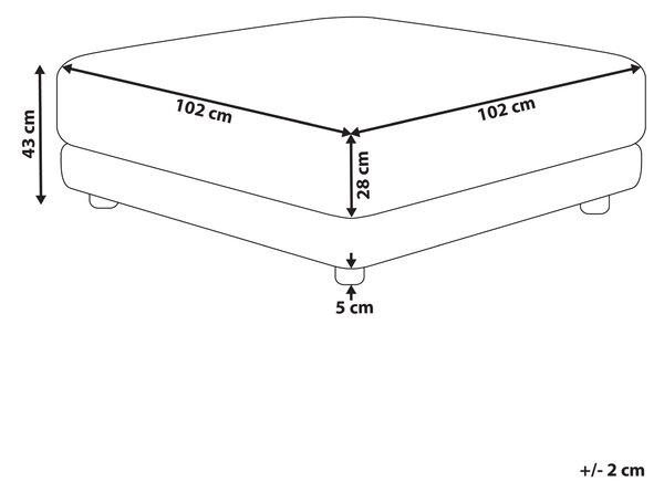 Taburet béžový polyesterové látkové čalúnenie štvorcový minimalistický moderný štýl k pohovke