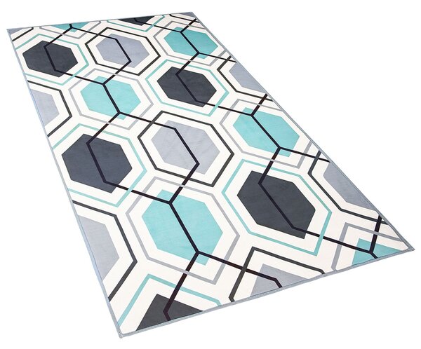 Koberec viacfarebný z polyesteru 80 x 150 cm farebný geometrický vzor obdĺžnikový