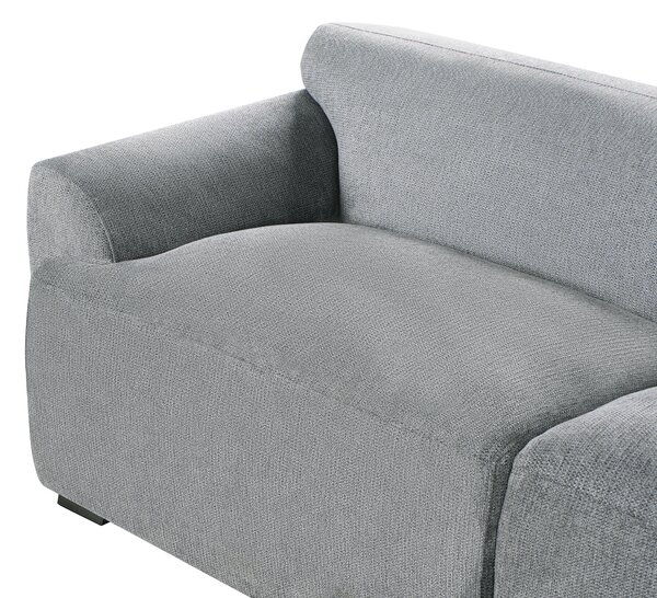 Pohovka sivá látkové čalúnenie polyester 3-miestna s vankúšmi moderný škandinávsky štýl obývacia izba