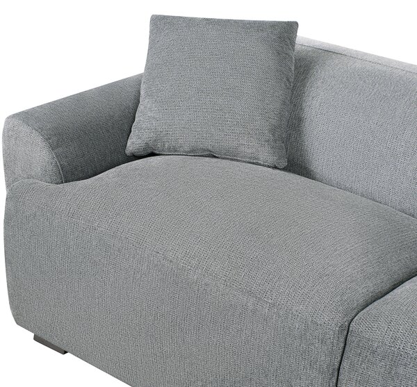 Pohovka sivá látkové čalúnenie polyester 3-miestna s vankúšmi moderný škandinávsky štýl obývacia izba