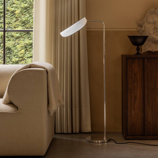 Audo Copenhagen Stojacia lampa Wing, hliník, výška 113 cm, výškovo nastaviteľná, Hliník / sivá / zinok, Obývacia izba / jedáleň, Hliník, Dizajn, Stojaca lampa
