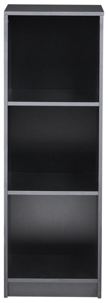 Knižnica s 3 policami čierna drevotriesková doska 40 x 40 cm minimalistický štýl matná povrchová úprava regál na knihy