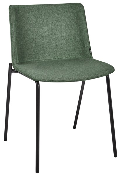 Sada 2 jedálenských stoličiek zelená čalúnené sedadlo polyester kovové nohy moderný štýl kuchyňa jedáleň