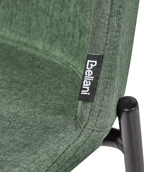 Sada 2 jedálenských stoličiek zelená čalúnené sedadlo polyester kovové nohy moderný štýl kuchyňa jedáleň