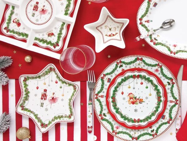 FEDORA Home Vianočné dezertné taniere Magie de Noel, set 4 ks, priemer 19 cm