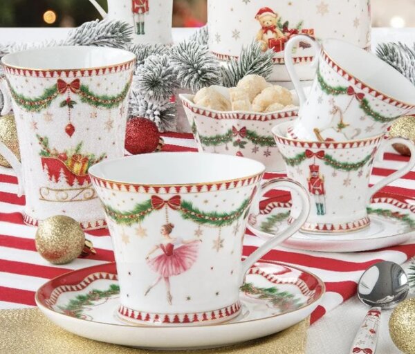 FEDORA Home Vianočné dezertné taniere Magie de Noel, set 4 ks, priemer 19 cm