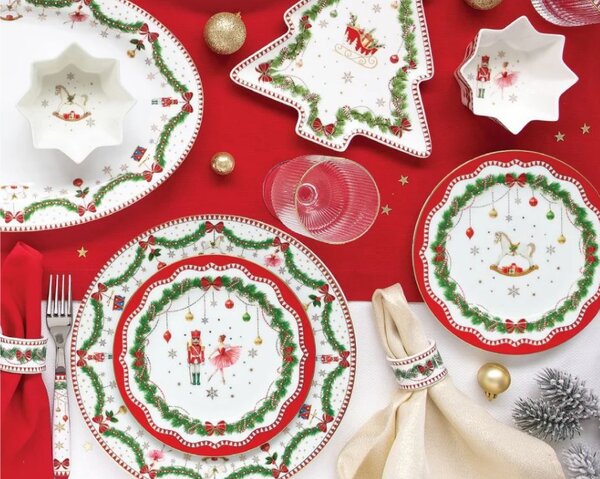 FEDORA Home Vianočné dezertné taniere Magie de Noel, set 4 ks, priemer 19 cm