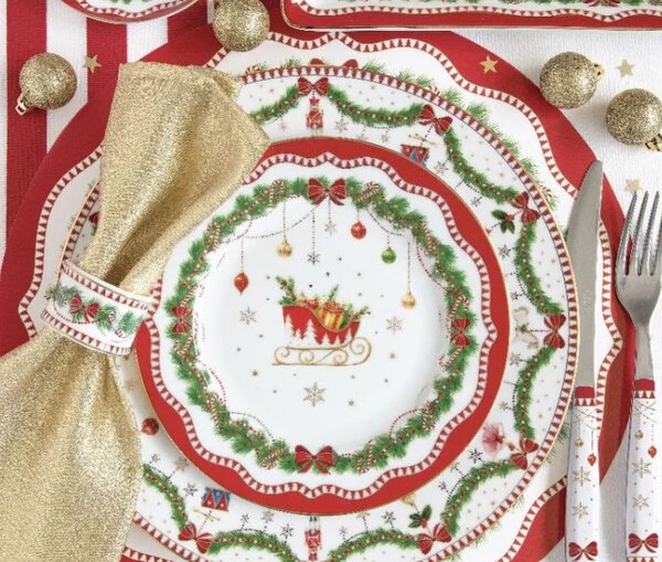 FEDORA Home Vianočné dezertné taniere Magie de Noel, set 4 ks, priemer 19 cm