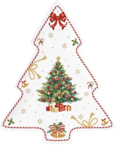 FEDORA Home Vianočný servírovací podnos v tvare stromčeka Christmas Tale