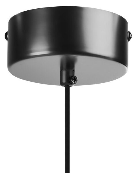 Závesná lampa čierna kov železo visiace svietidlo s tienidlom moderná obývacia izba jedáleň spálňa