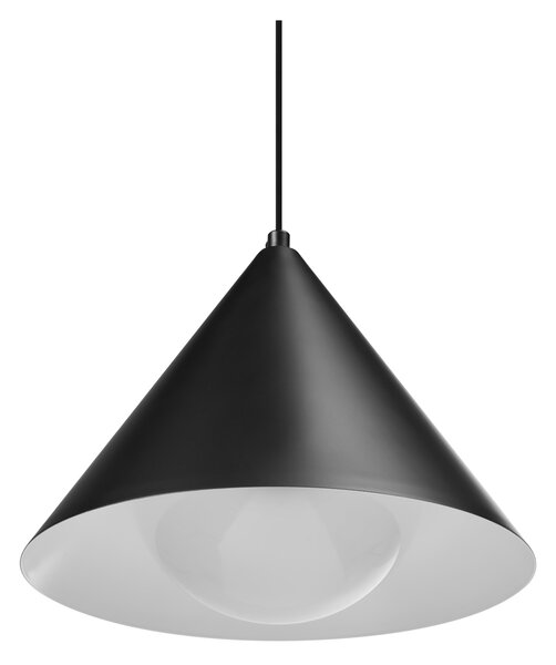 Závesná lampa čierna kov železo visiace svietidlo s tienidlom moderná obývacia izba jedáleň spálňa