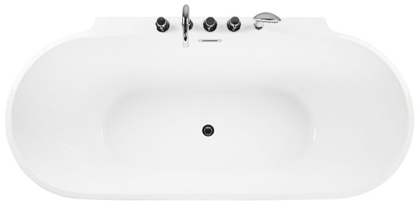 Voľne stojaca vaňa červená akrylát 170 x 80 cm oválny tvar pre 1 osobu moderný štýl kúpeľňa