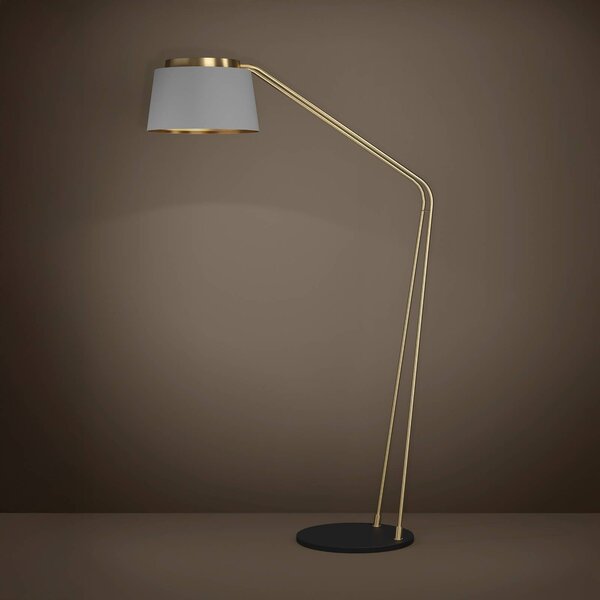 Stojacia lampa Stars of Light Almerimar, sivá/mosadz, 181 cm, Hliník / sivá / zinok, Obývacia izba / jedáleň, kov, Moderný, Stojaca lampa