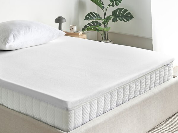 Vrchný matrac biela PU pena polyesterový poťah 140 x 200 cm topper podložka na posteľ spálňa
