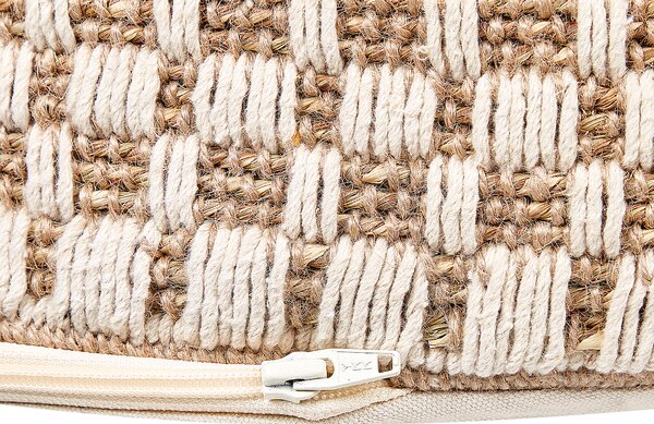 Taburetka prírodná svetlobéžová morská tráva bavlna 50 cm polystyrénová výplň ručne tkaná boho štýl