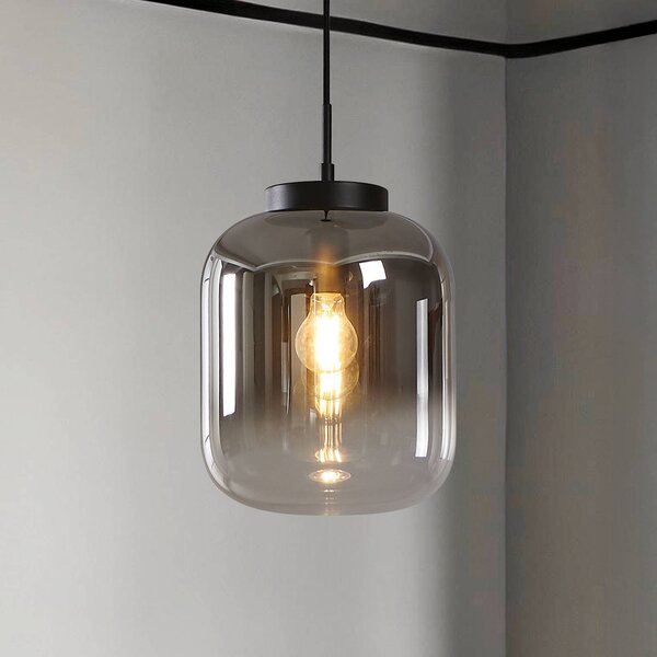 Závesné svietidlo Stars of Light Bulciago, čierna/číra, Ø 25 cm, Čierna, Obývacia izba / jedáleň, kov, Moderný, Závesné svietidlo