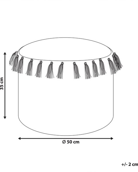 Taburetka prírodná svetlobéžová morská tráva bavlna 50 cm polystyrénová výplň ručne tkaná boho štýl