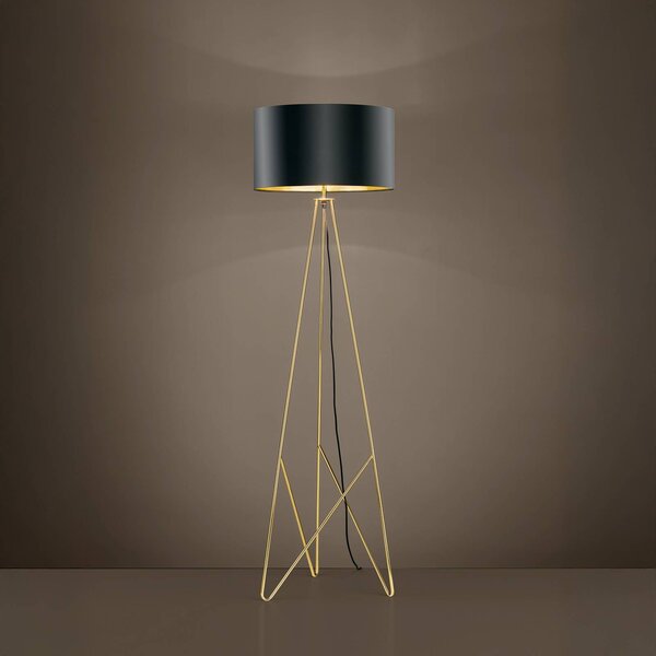 Stojacia lampa Stars of Light Camporale, čierna, výška 154 cm, Mosadz / zlato, Obývacia izba / jedáleň, kov, Moderný, Stojaca lampa