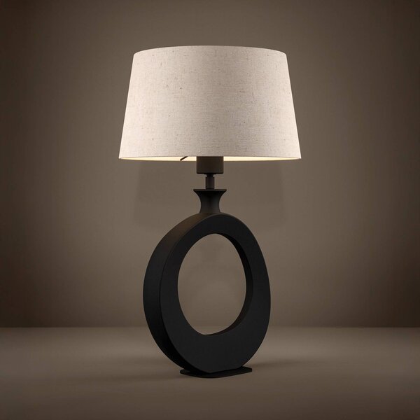 Stolová lampa Stars of Light Diezma, béžová/čierna, výška 53 cm, Krémová / jantárovo žltá, Obývacia izba / jedáleň, kov, Moderný, Stojacie svietidlo