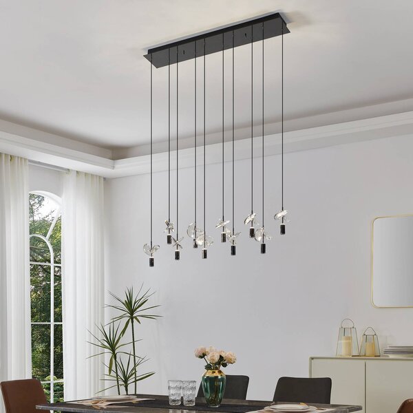 LED závesné svietidlo Stars of Light Comareira, niklová farba, 91 cm,, Hliník / sivá / zinok, Obývacia izba / jedáleň, kov, Moderný, Závesné svietidlo
