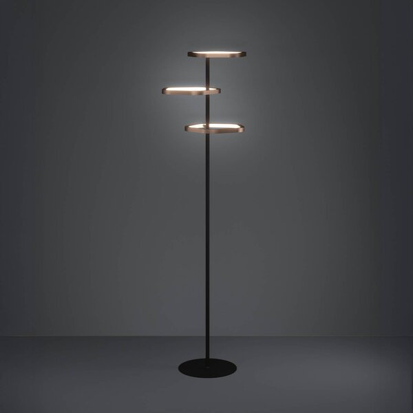 LED stojacia lampa Stars of Light Estrella, bronzová/čierna, 160 cm, Hnedá / staromosadz, Obývacia izba / jedáleň, kov, Moderný