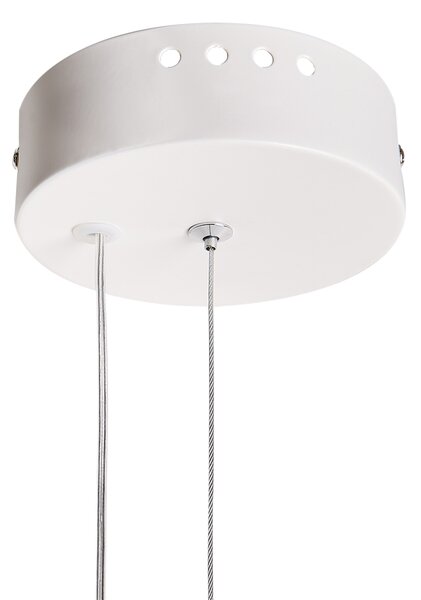 LED závesná lampa biela akrylové tienidlo odhalená žiarovka moderný glamour štýl obývačka jedáleň