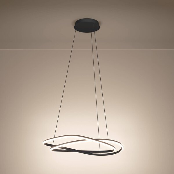 Stars of Light LED závesné svietidlo Guntin, sivá, 62 cm, kov,, Hliník / sivá / zinok, Obývacia izba / jedáleň, kov, Moderný, Závesné svietidlo