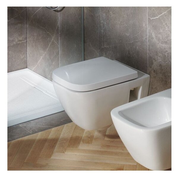 GEBERIT Selnova Square závesné WC Rimfree (bez splachovacieho kruhu) s hlbokým splachovaním, 350 x 540 mm, biela, 501.546.01.1