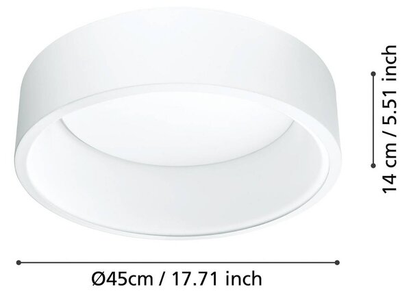 Stropné LED svetlo Stars of Light Marghera, biele, Ø 45 cm, Biela / opálová, Obývacia izba / jedáleň, kov, Moderný, Závesné svietidlo