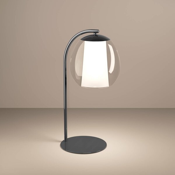 Stolová LED lampa Stars of Light Menorca, niklová, výška 50 cm,, Hliník / sivá / zinok, Obývacia izba / jedáleň, kov, Moderný, Stojacie svietidlo