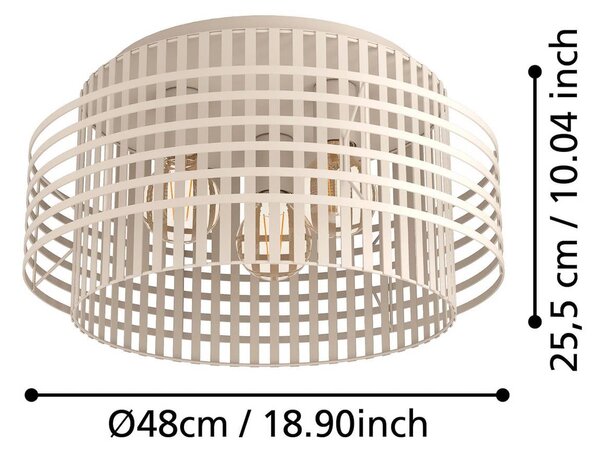 Stropné svietidlo Stars of Light Oltamar, béžové, Ø 48 cm, kov, Krémová / jantárovo žltá, Obývacia izba / jedáleň, kov, Moderný, Závesné svietidlo