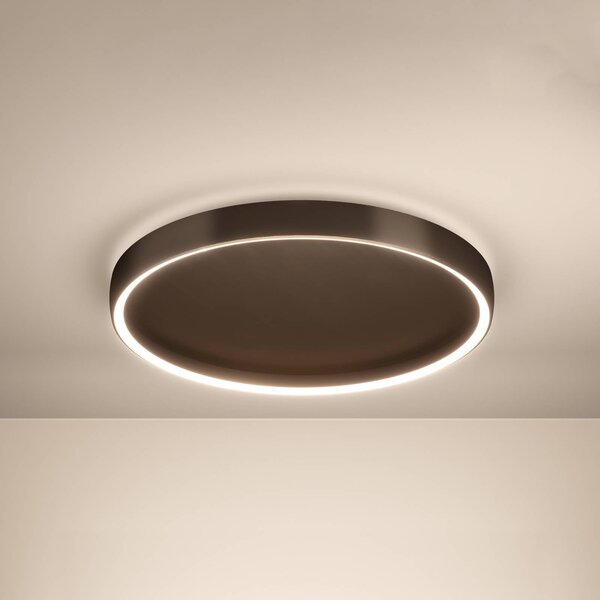 Stropné LED svetlo Stars of Light Trabuco, čierne/hnedé, 55 cm, Hnedá / hrdzavá, Obývacia izba / jedáleň, Hliník, Moderný, Závesné svietidlo