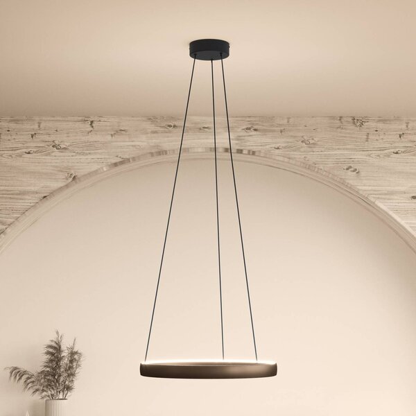 LED závesné svietidlo Stars of Light Trabuco, hnedá, Ø 80 cm, Hnedá / hrdzavá, Obývacia izba / jedáleň, Hliník, Moderný, Závesné svietidlo