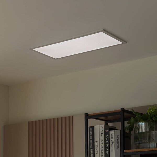 Panel Lindby Kenma LED, 29,6 cm x 59,6, Biela / opálová, Obývacia izba / jedáleň, Plast, Moderný, Stropné svetlo