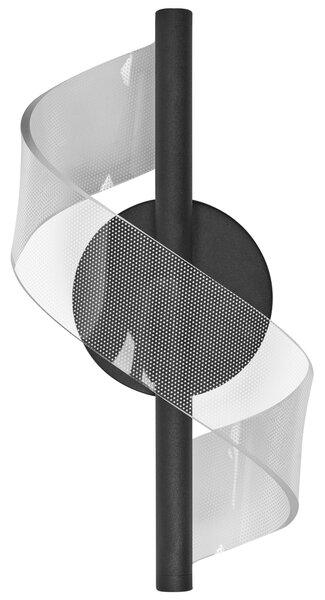Nástenná lampa čierna kov železo LED svetlo špirálové svietidlo obývacia izba jedáleň spálňa