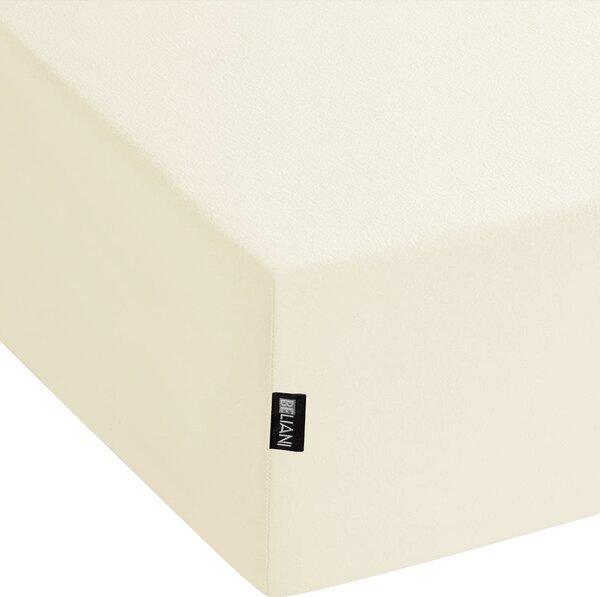 Napínacie prestieradlo žlté bavlnené 140 x 200 cm elastické okraje klasická posteľná plachta textílie do spálne
