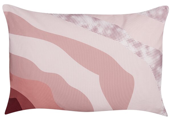 Sada 2 záhradných vankúšov ružová polyester 40 x 60 cm abstraktný vzor moderný štýl vonkajšie dekorácie vodoodolné