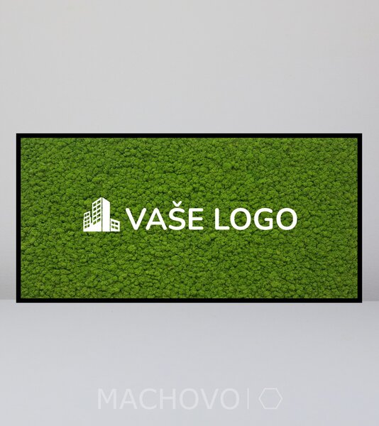 Machový obraz s logom z dreva