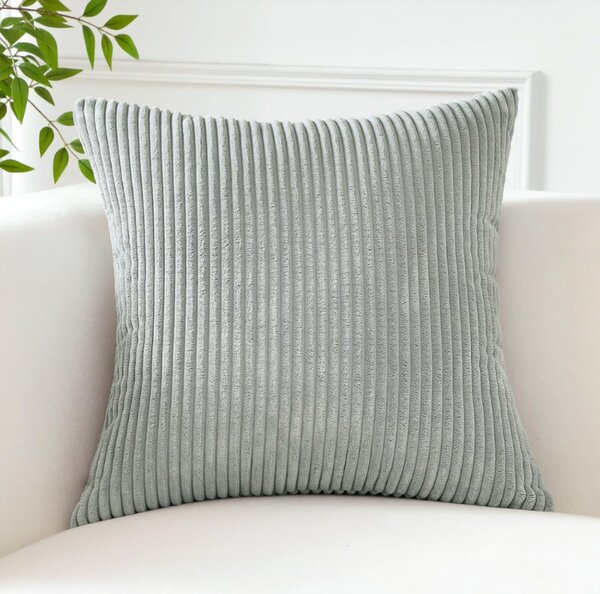 Elegantný obal na dekoratívny vankúš z kordového zamatu, 45 x 45 cm – sivý